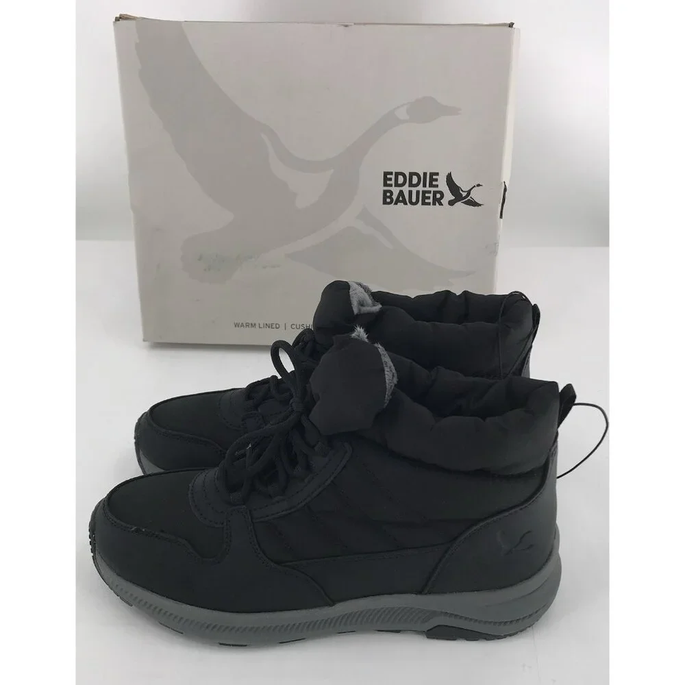 Eddie Bauer Cozy Balasana Winter Boots Womens Size 9 Black Warm & Comfortable